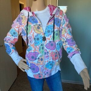 Skulls Jacket w/zip front